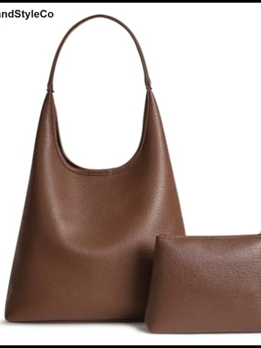 Large Slouchy Hobo Shoulder Bag Vegan Leather 2-Piece Purse Set